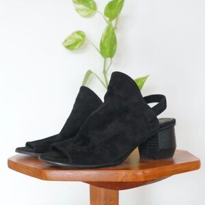 Italian leather suede slingbacks